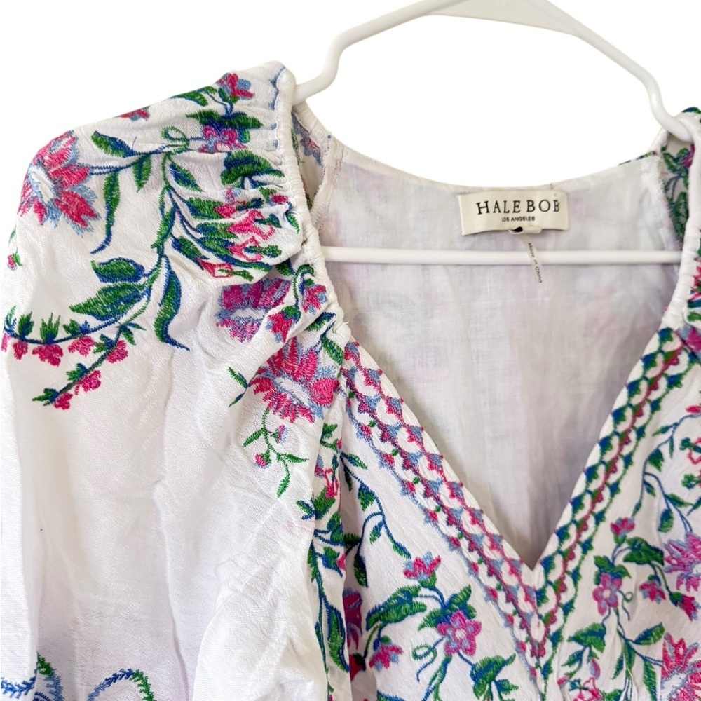 Hale Bob White Dress with Floral Accents - Picture 6 of 12